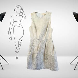 ERIN by Erin Fetherston Cream Pleated A-Line Mini Dress